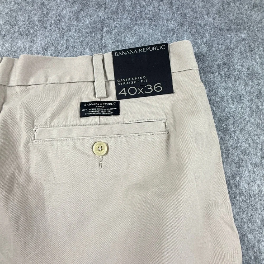 Banana Republic Gavin Chino‎ Pants Mens 40x36 Khaki Tan Straight Leg New NWT